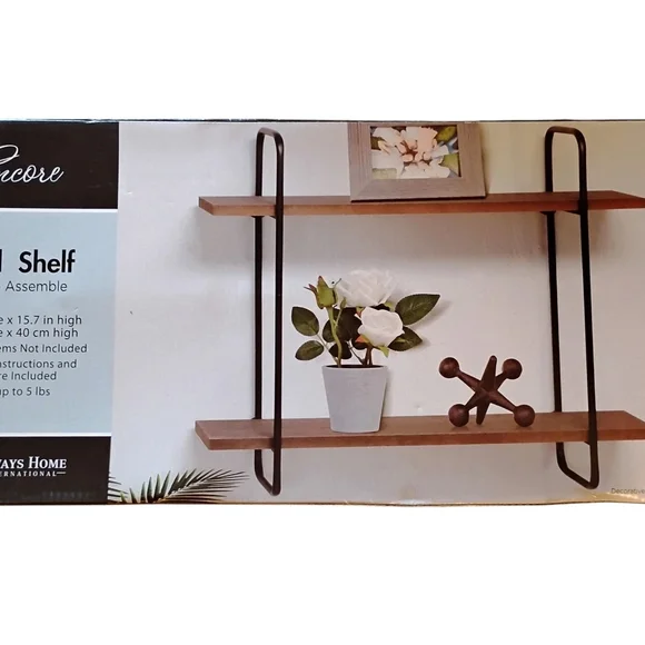 Encore Jeans Black and Brown Wall Shelf - Picture 2 of 6